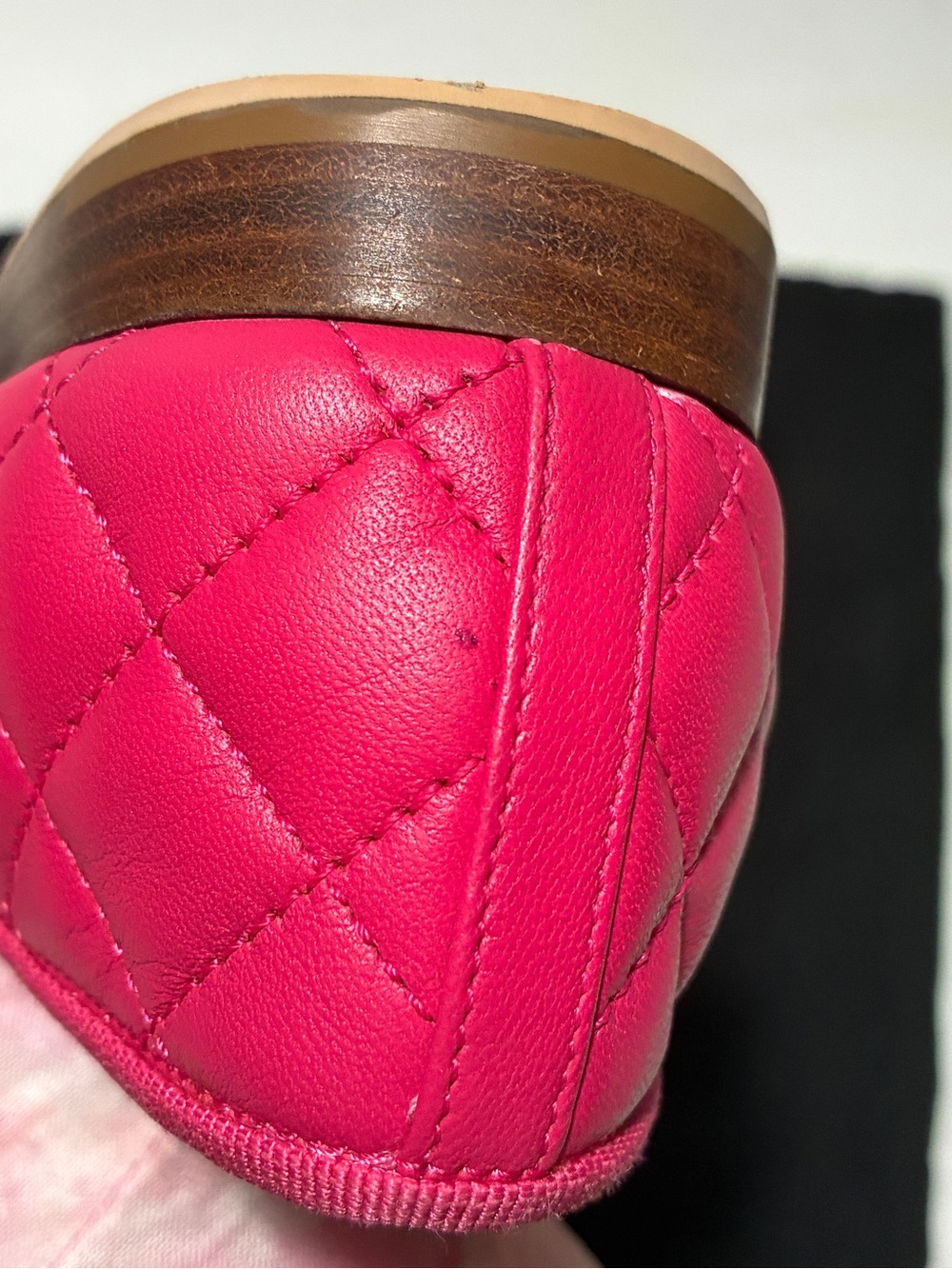 CHANEL Hot Pink Quilted Leather Ballerina Flats with CC Bow - Picture 11 of 11